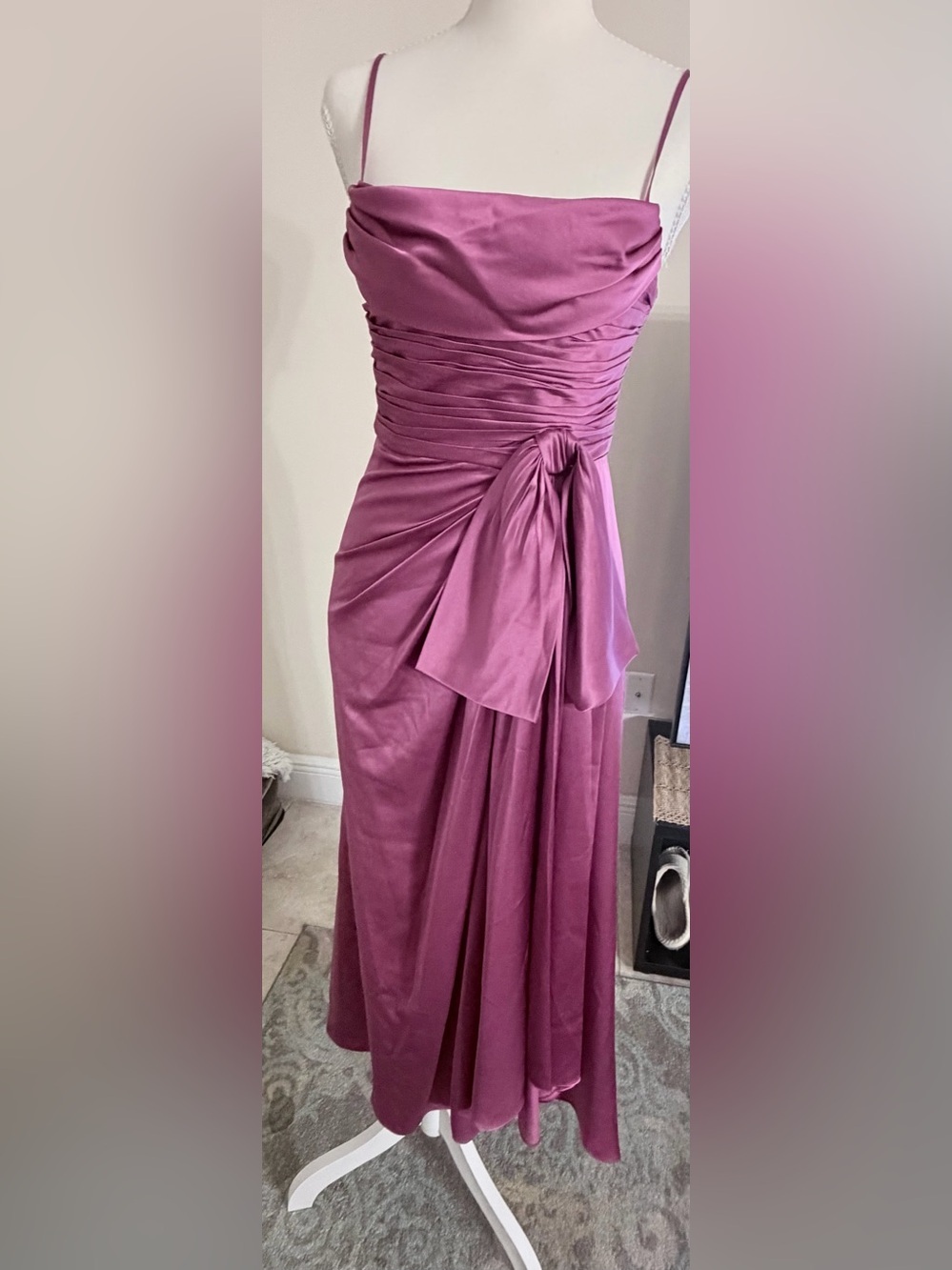 NWT Cinq à Sept Shallot Ruched Satin Gown Dress Size 0 and 4 - Picture 3 of 11